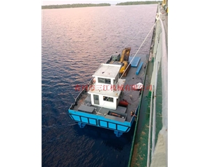 中鐵十四局密克羅尼西亞項目部定制的拼裝式接駁船